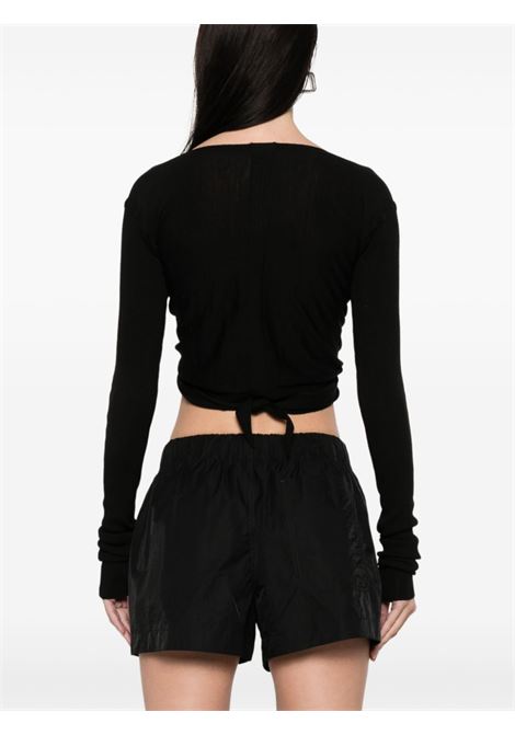 Cardigan crop a portafoglio in nero Rick owens - donna RICK OWENS | RP01E7645M09